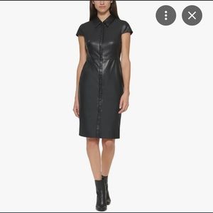 Calvin Klein Faux Leather Dress
